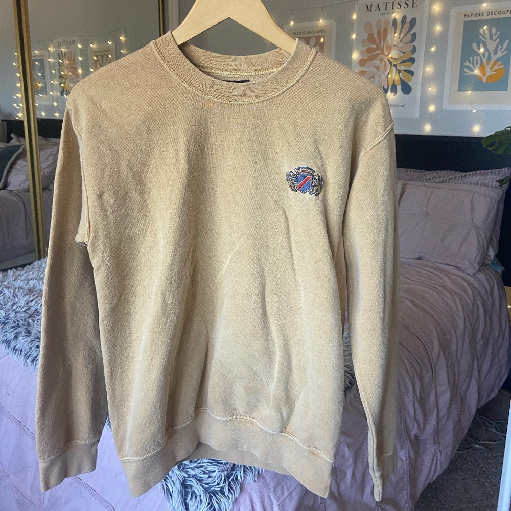 L.A. Hearts / PacSun mustard yellow crewneck with royal emblem